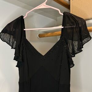 Vintage beaded black midi dress✨